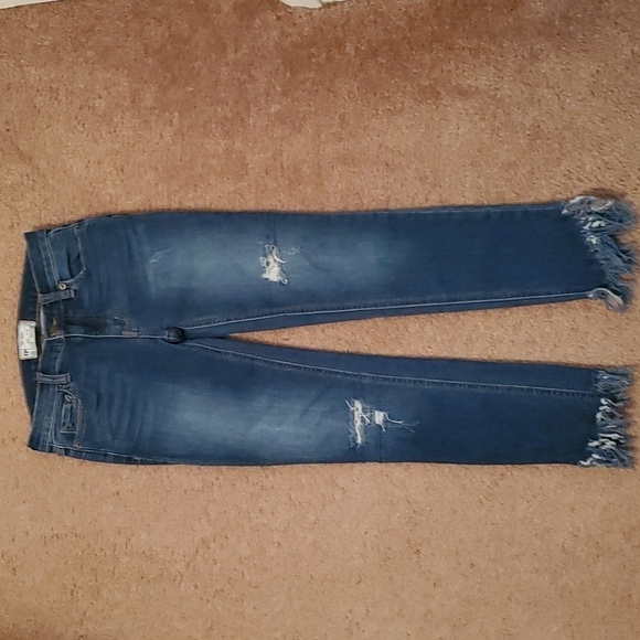 Free People Mid Rise Stretch Distressed Blue Jeans Women's Size W25 - Picture 3 of 8